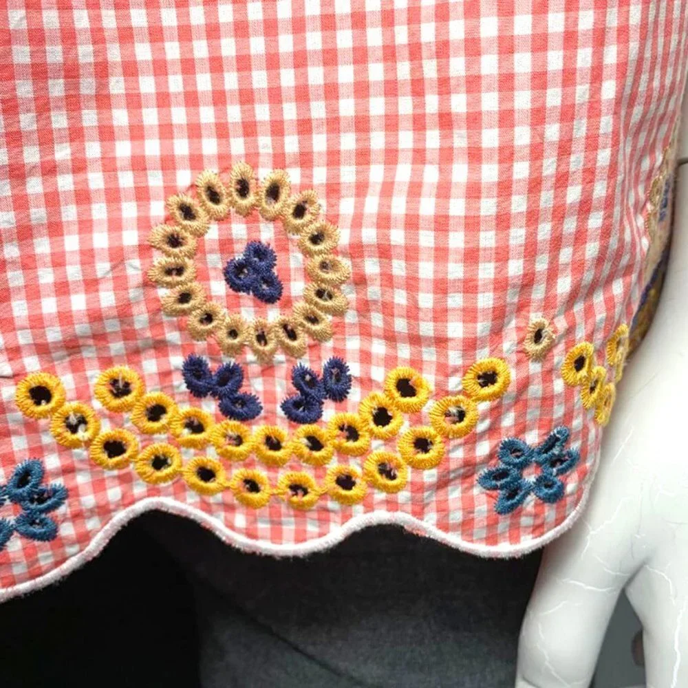 NWT MADEWELL Embroidered gingham top - Picture 6 of 7